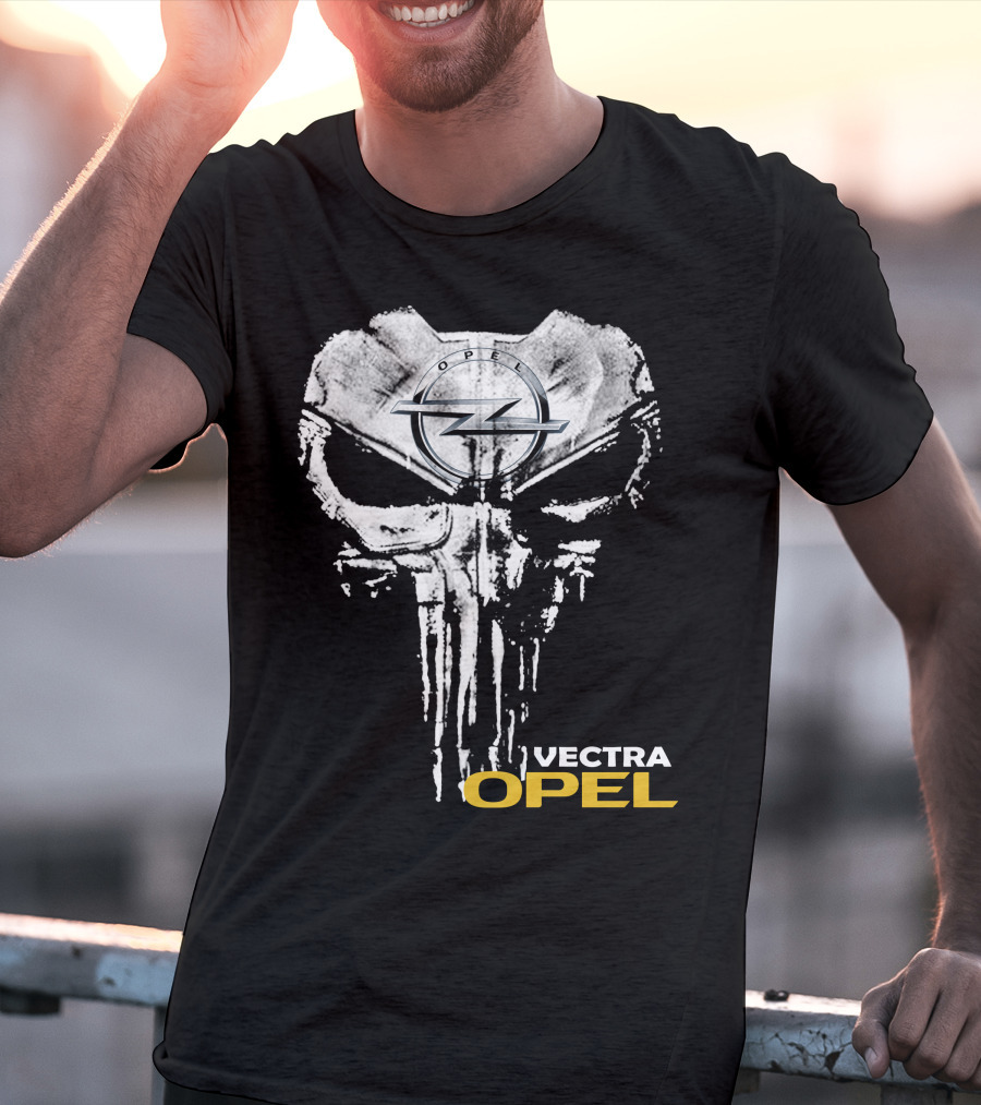 Opel Vectra Logo With Skull Motif T-Shirt