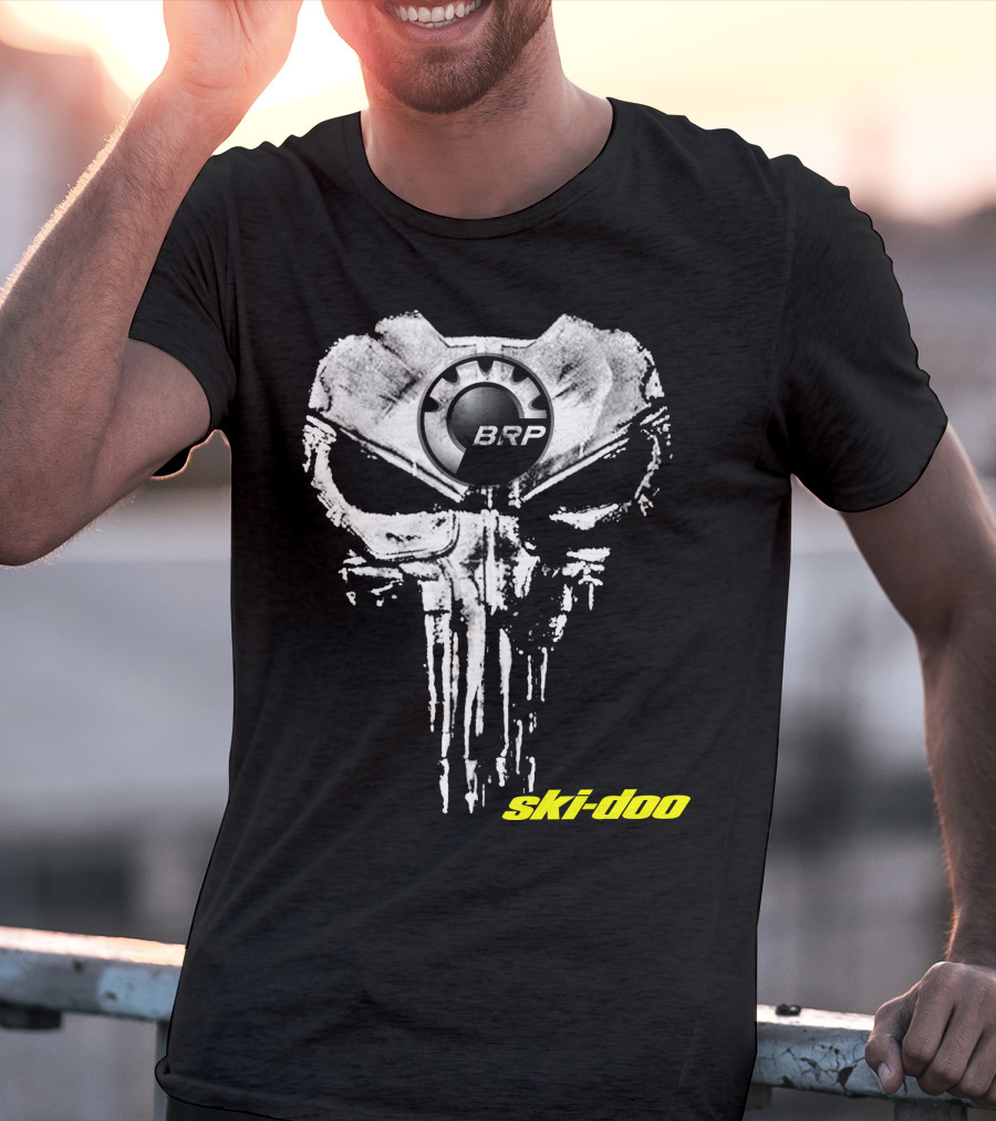 Brp Skull Logo Skidoo Punisher Style T-Shirt