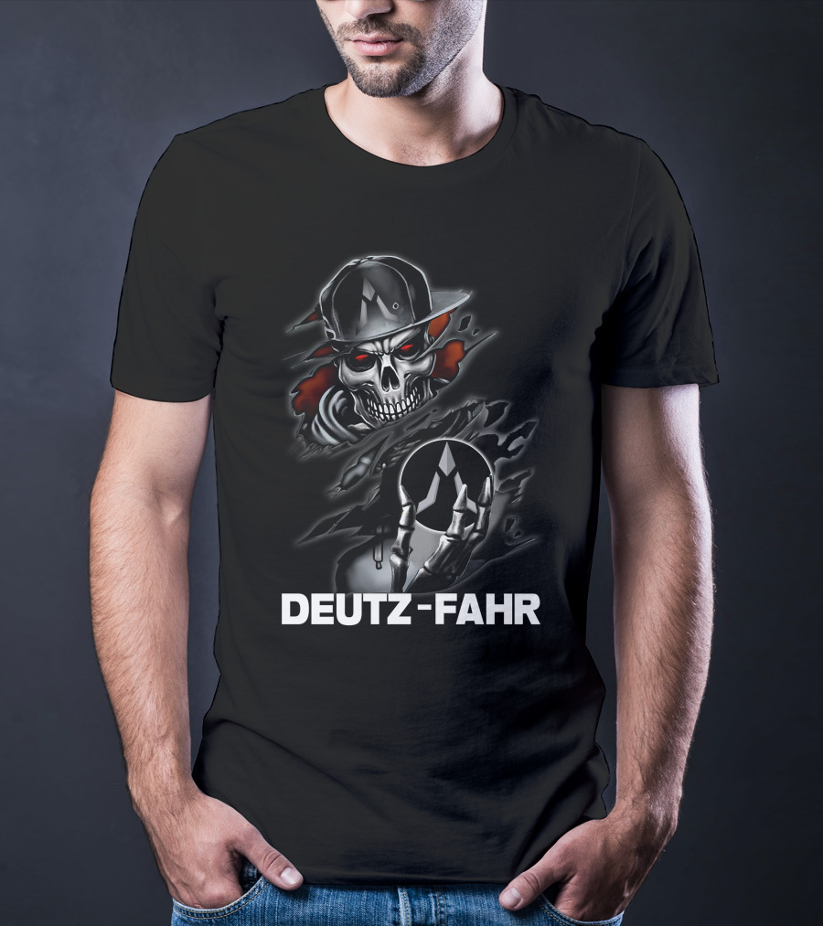 Deutz-Fahr Skull In Hat With Reflective Mask T-Shirt