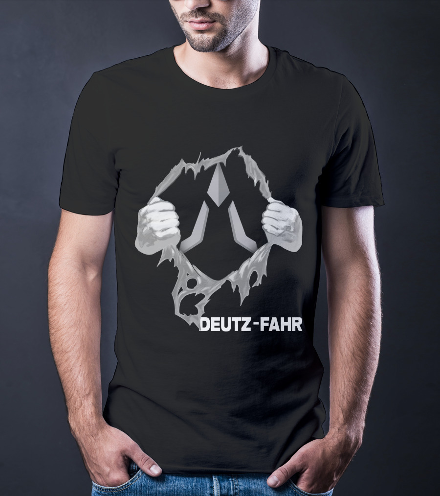 Deutz-Fahr Logo Behind Ripped Effect T-Shirt