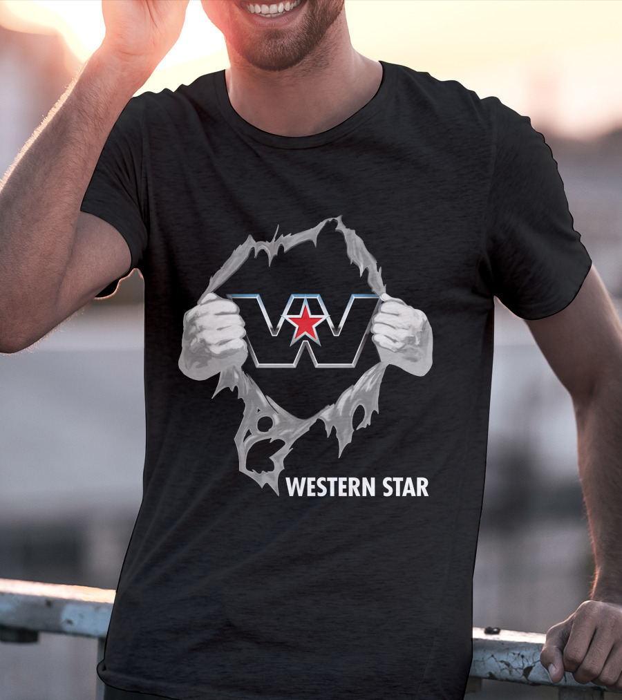 Western Star W Logo With Red Star And Hands T-Shirt