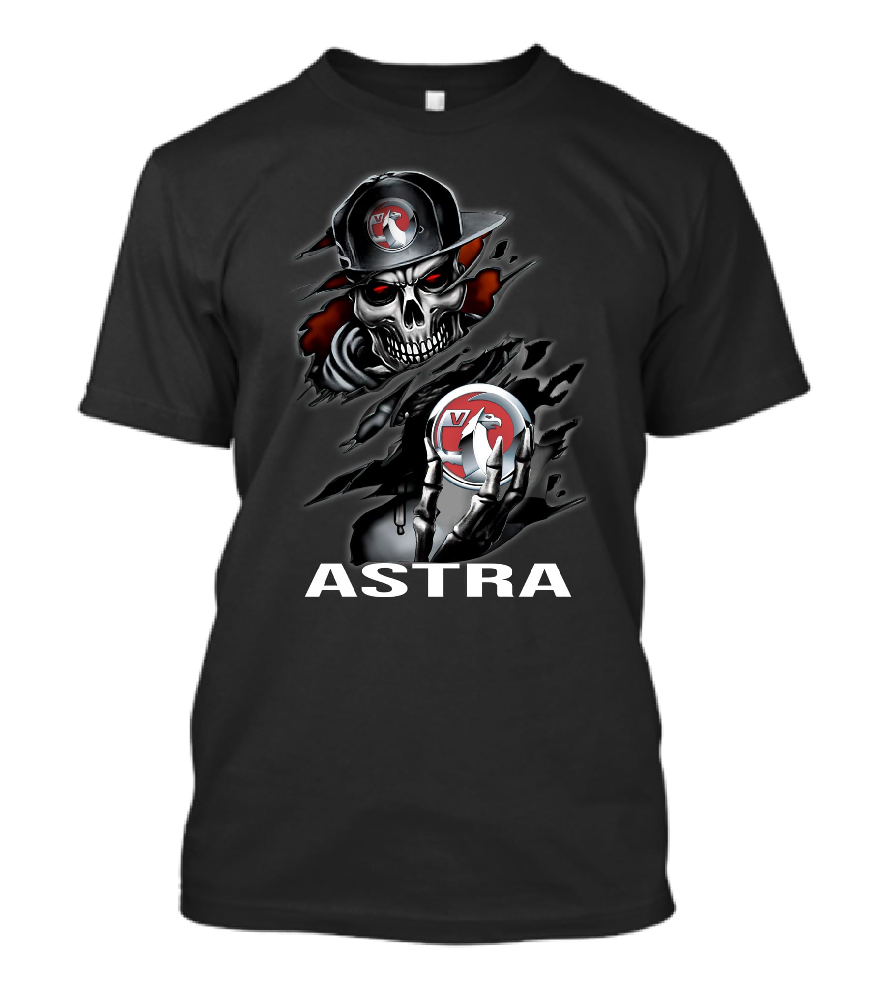 Astra Skull With Vulture Logo And Cap T-Shirt