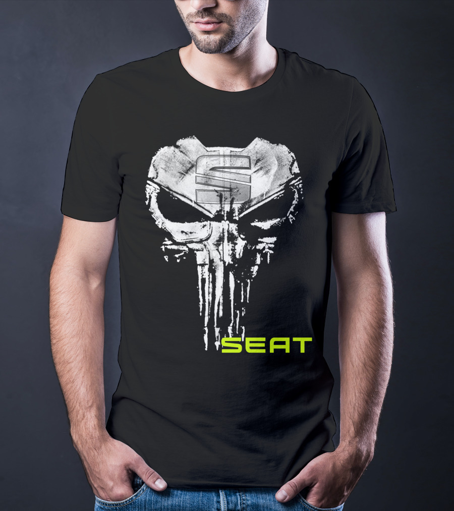 Seat Skull Logo Punisher Style T-Shirt