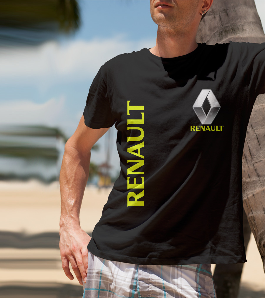 Renault Silver Diamond Logo Black T-Shirt
