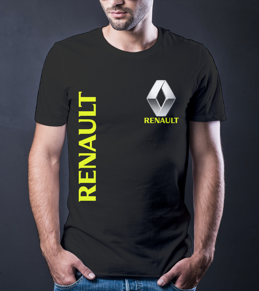 Renault Silver Diamond Logo Black T-Shirt