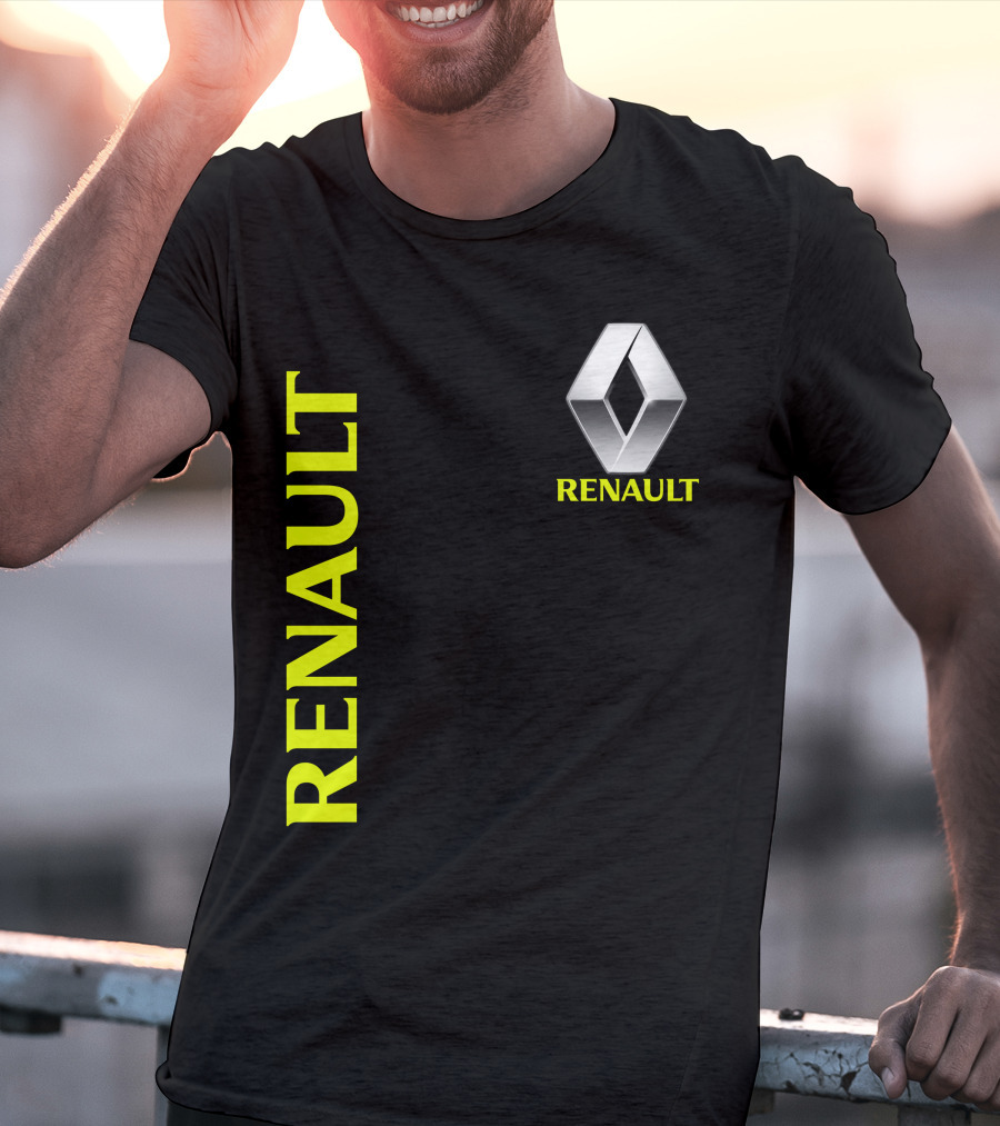 Renault Silver Diamond Logo Black T-Shirt