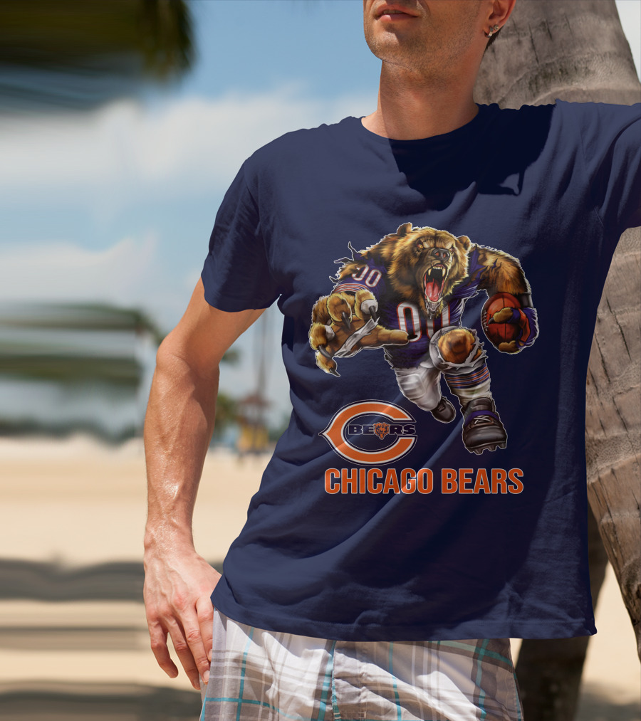 Chicago Bears 00 Roaring Football Beast T-Shirt
