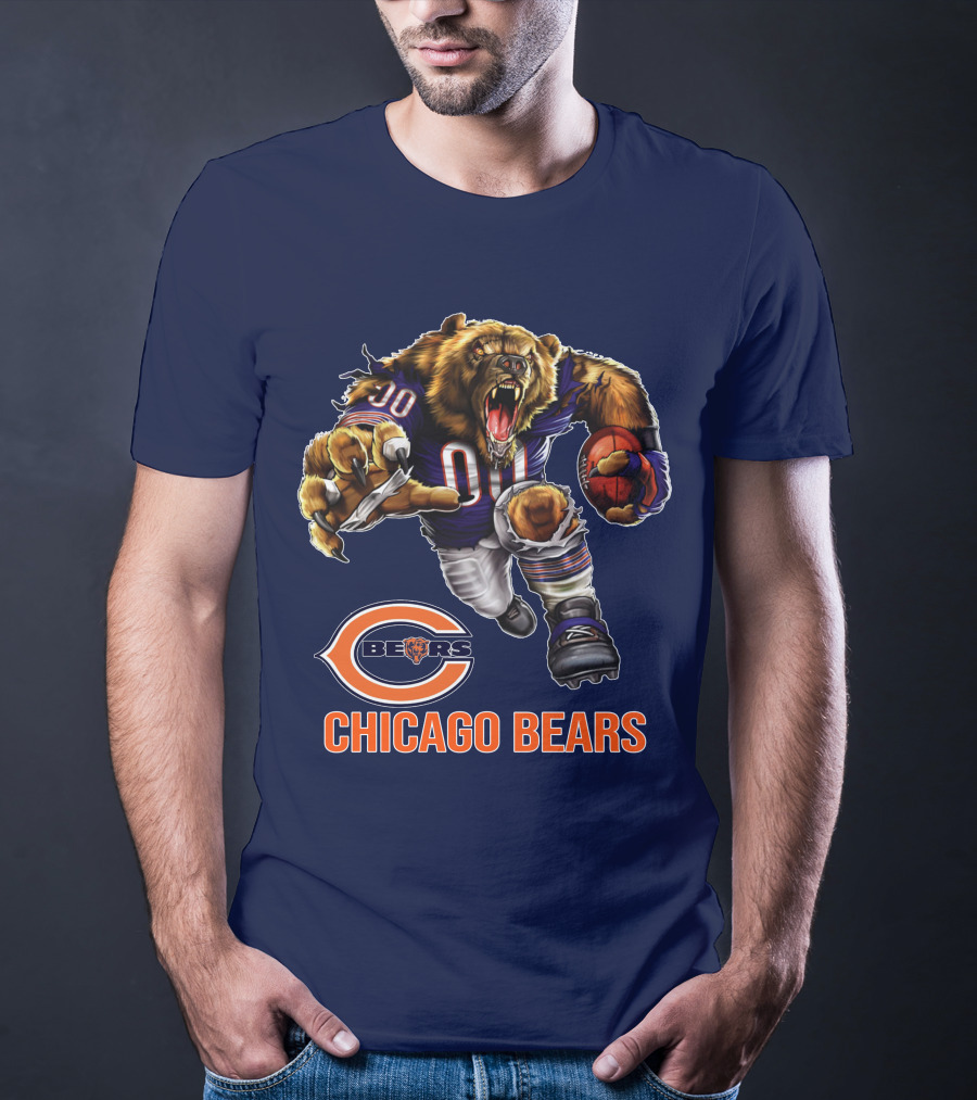 Chicago Bears 00 Roaring Football Beast T-Shirt