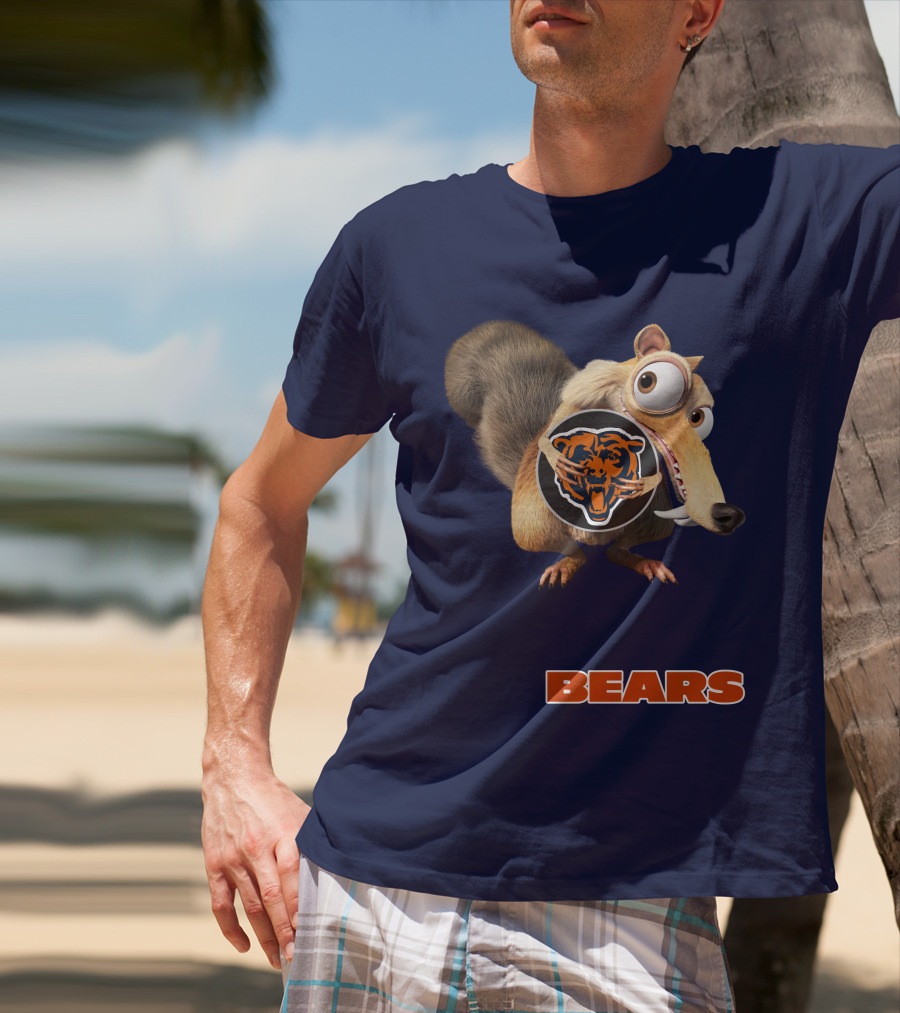 Bears 03 Chicago Football Scrat Character Crossover T-Shirt
