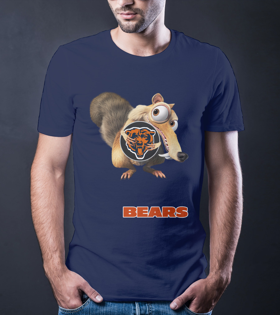 Bears 03 Chicago Football Scrat Character Crossover T-Shirt