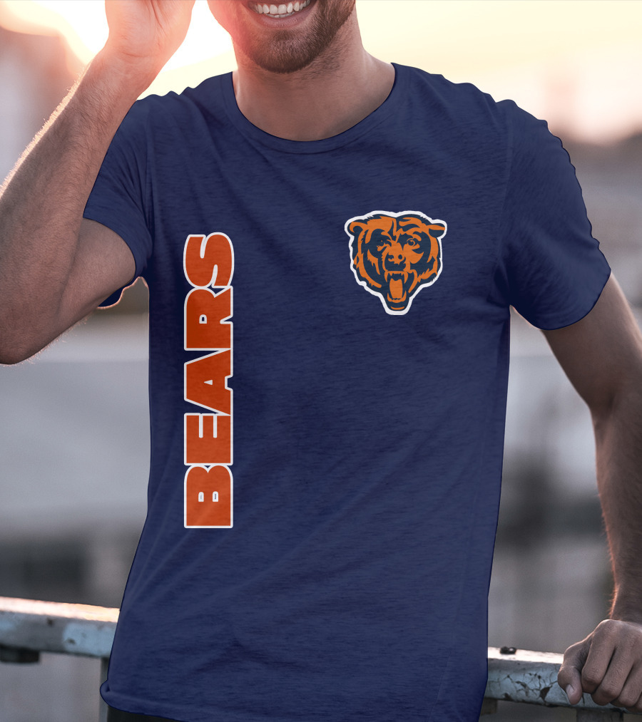 Bears Logo Navy Orange Classic Style T-Shirt