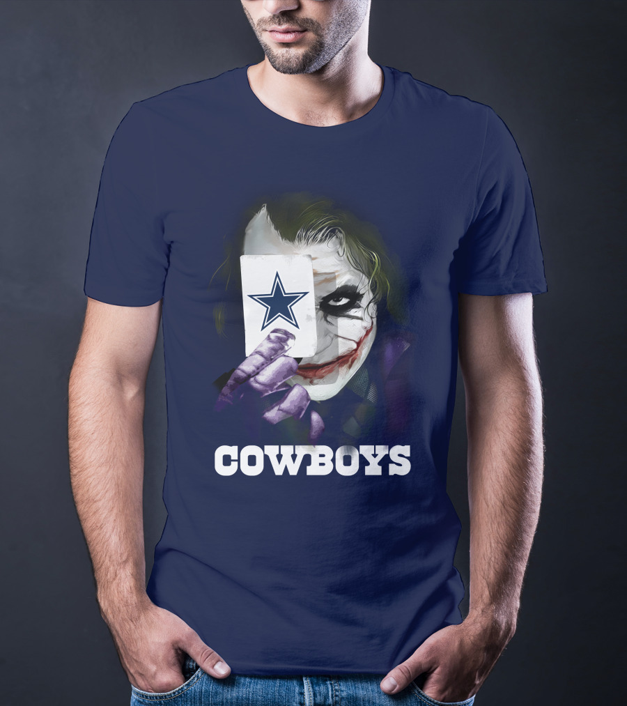 Cowboys Joker Face Playing Card Star Symbol T-Shirt