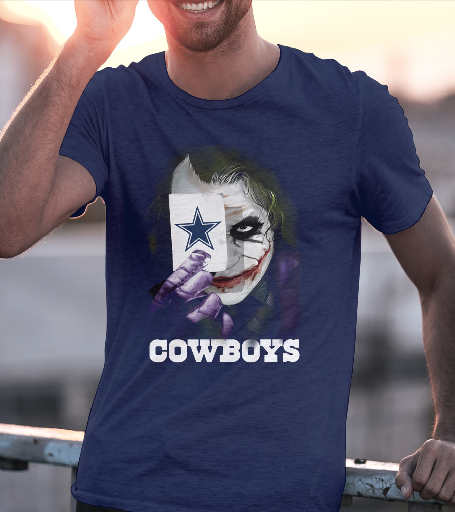 Cowboys Joker Face Playing Card Star Symbol T-Shirt
