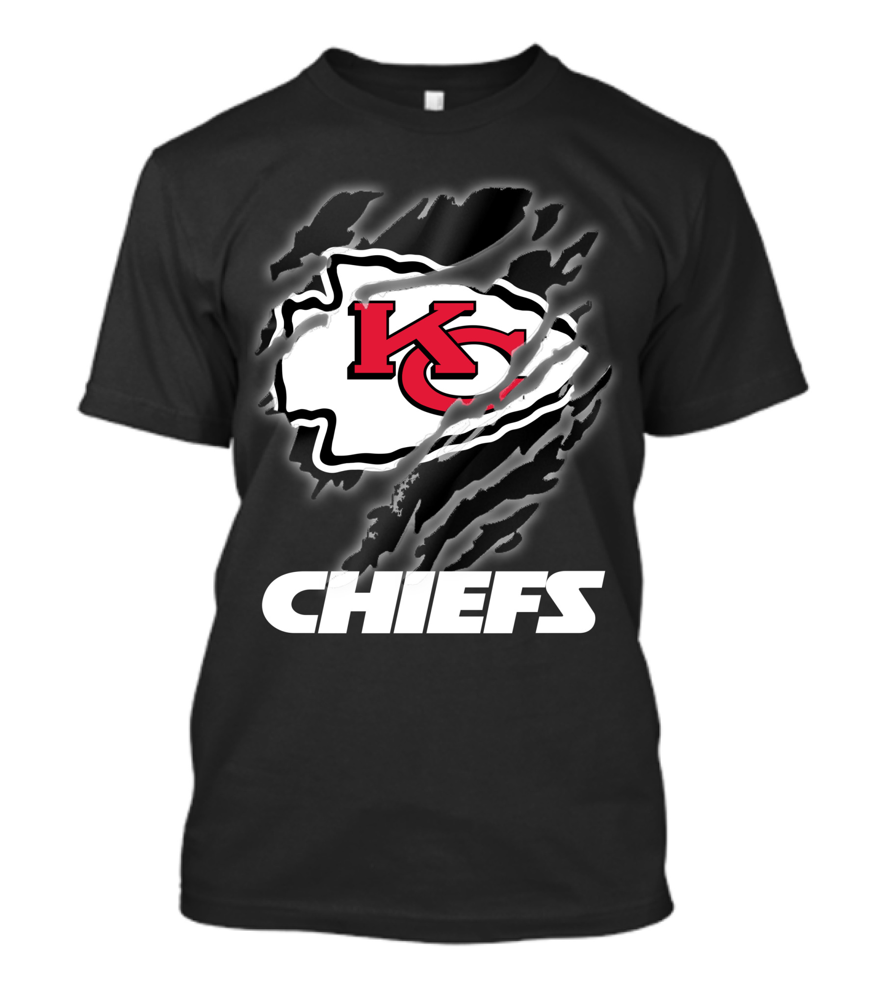 Chiefs Kc Red Emblem With Claw Marks T-Shirt