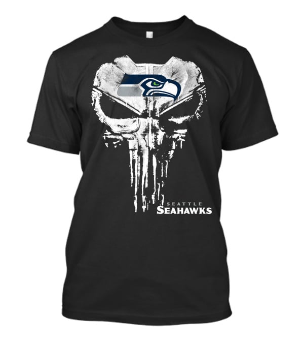 Seattle Seahawks Skull Logo Fusion T-Shirt