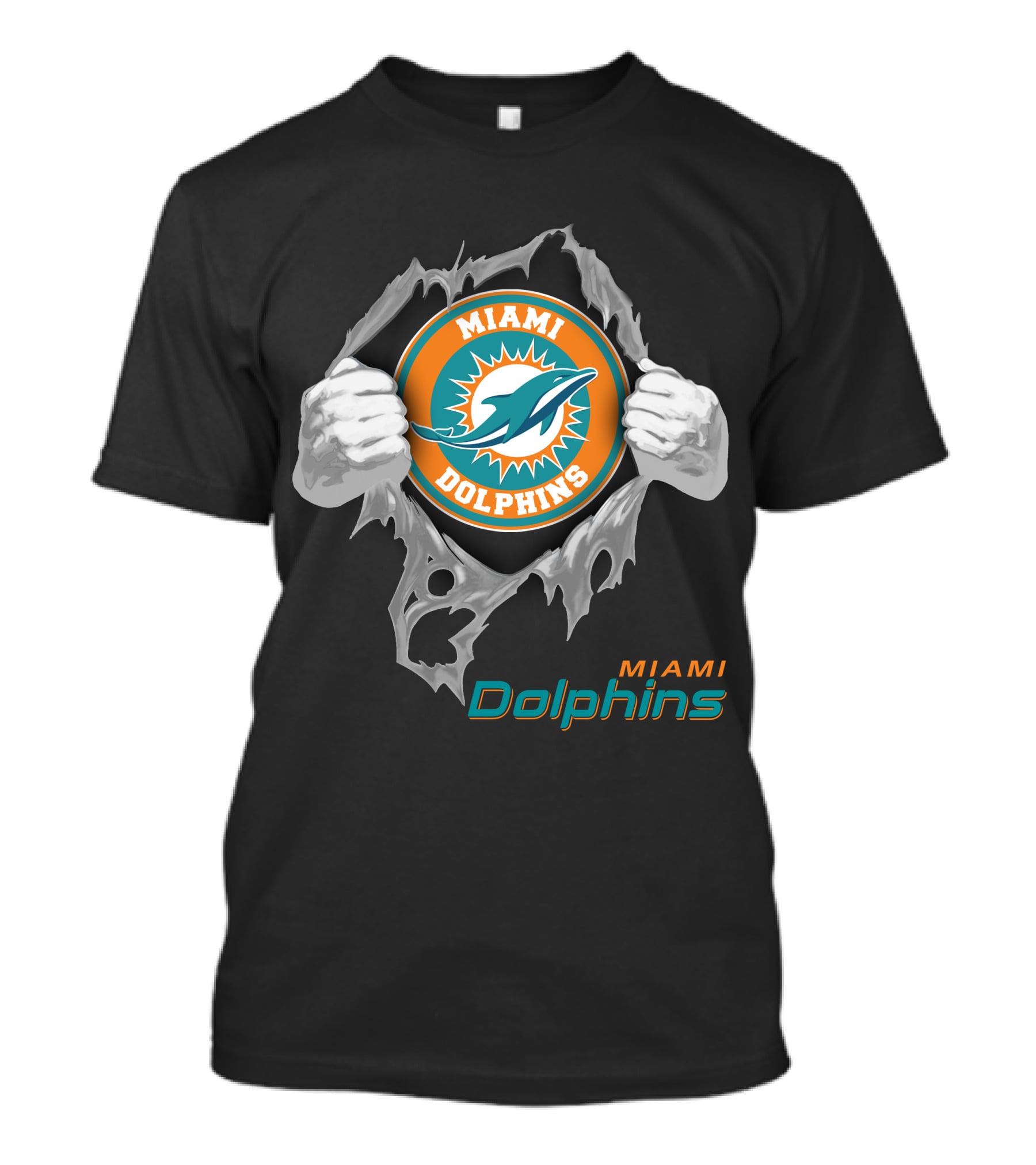 Miami Dolphins 08 Football Power Rip T-Shirt