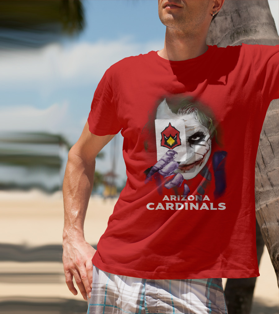 Arizona Cardinals Joker Playing Card Face T-Shirt