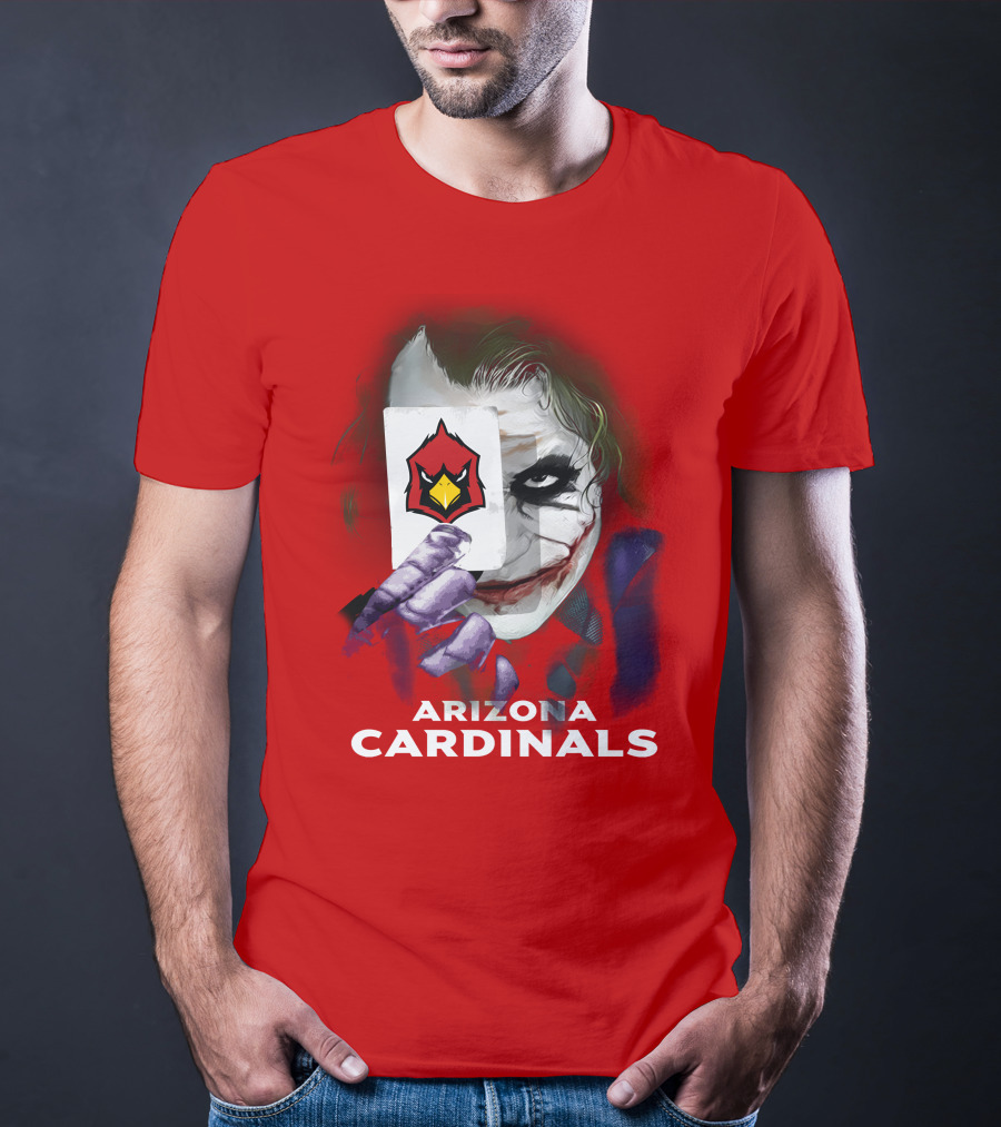 Arizona Cardinals Joker Playing Card Face T-Shirt