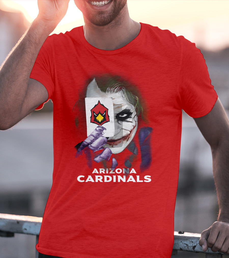 Arizona Cardinals Joker Playing Card Face T-Shirt