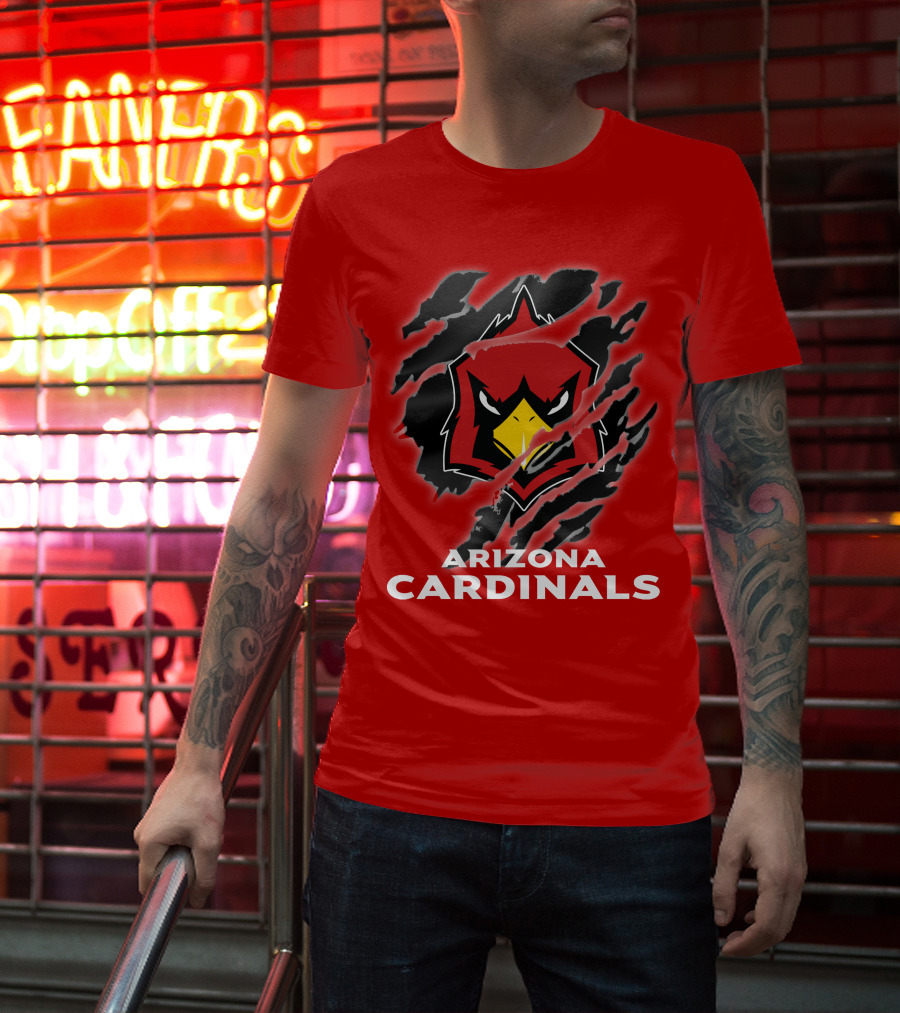 Arizona Cardinals Logo Claw Marks T-Shirt