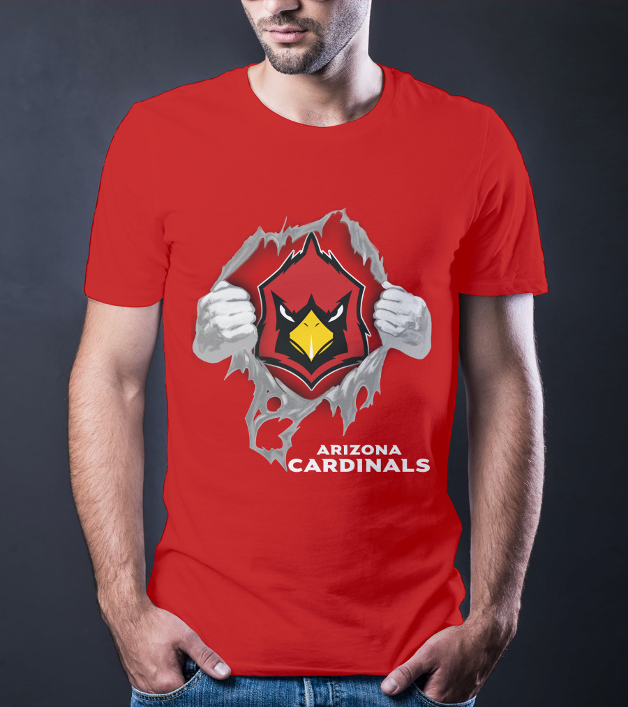 Arizona Cardinals Fierce Mascot Display With 06 Football Spirit T-Shirt