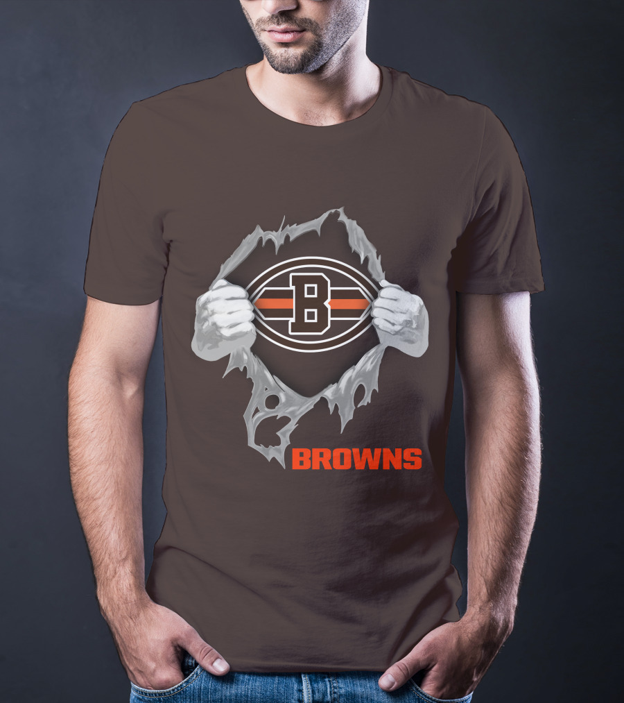 Browns 08 Football Jersey Hands Peeling Effect With B T-Shirt