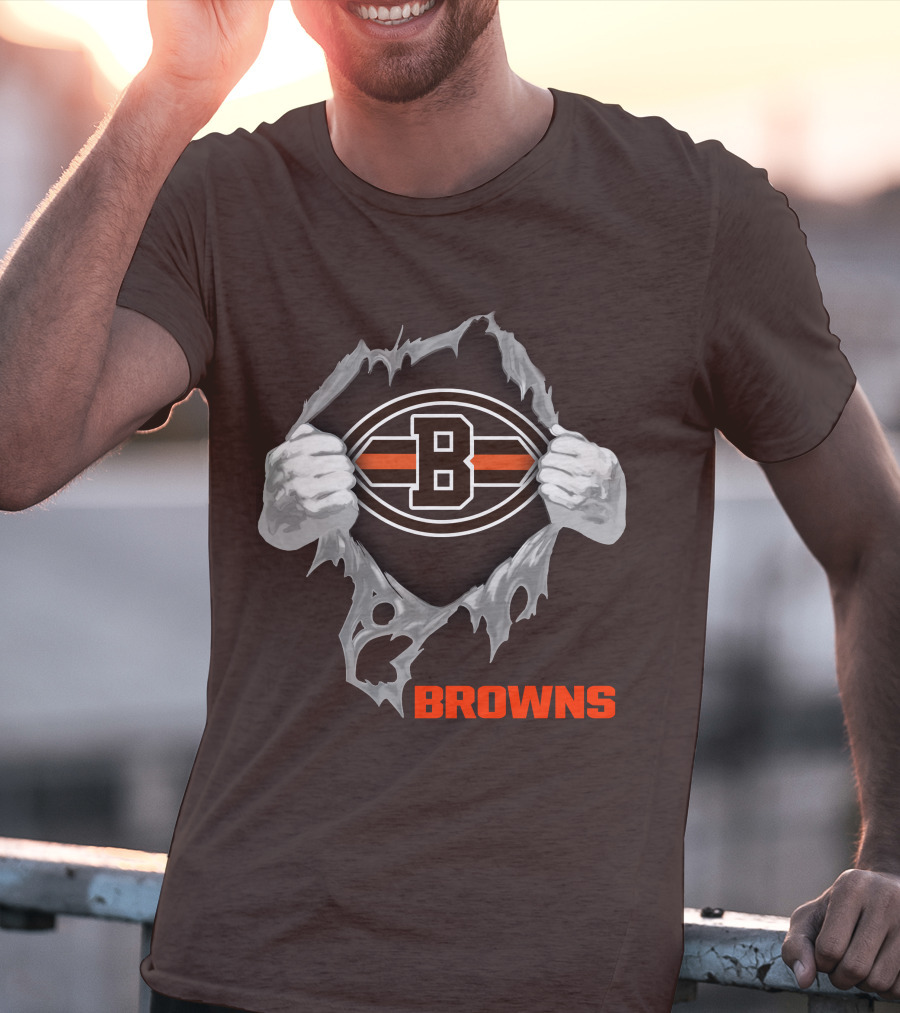 Browns 08 Football Jersey Hands Peeling Effect With B T-Shirt