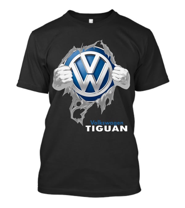 Volkswagen Tiguan 04 Logo Torn Metal Effect T-Shirt