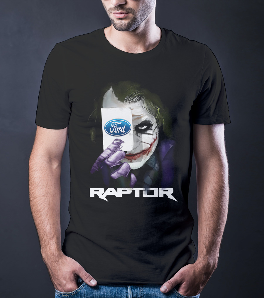 Raptor Joker Holding Ford Logo Card T-Shirt