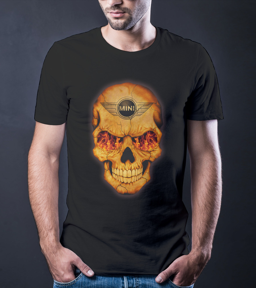 Flaming Skull Mini Logo Eyed T-Shirt