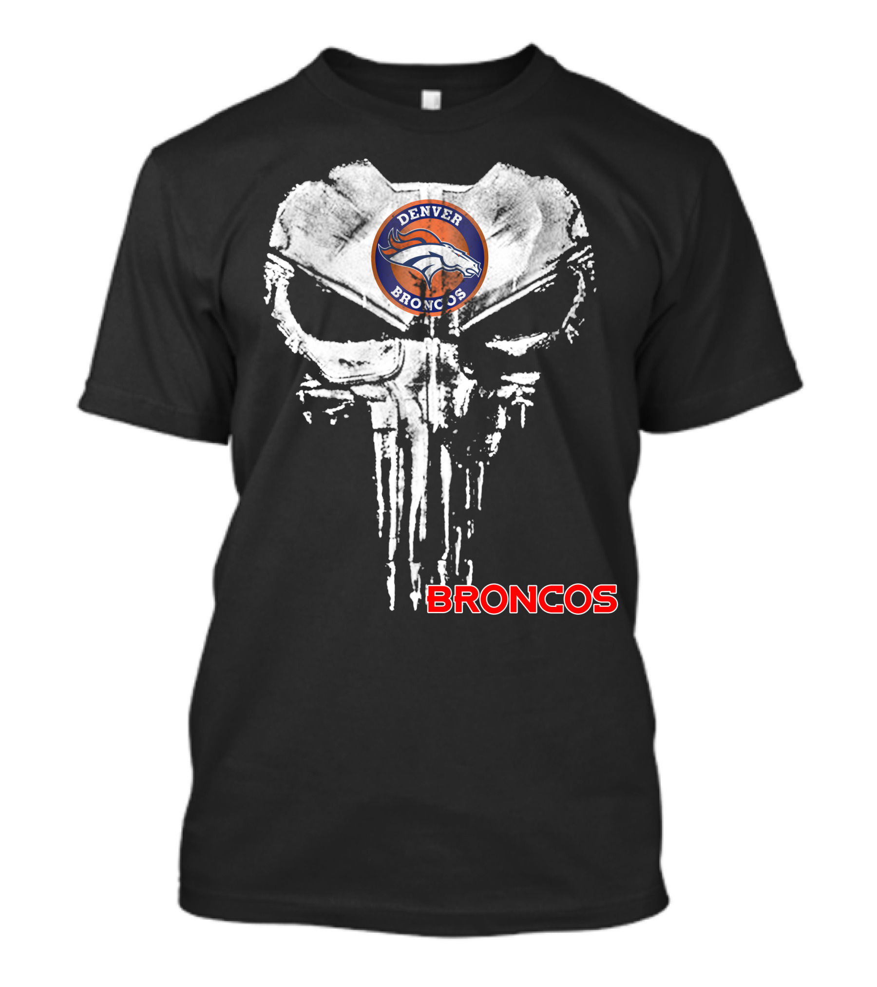 Denver Broncos Skull Logo Broncos T-Shirt