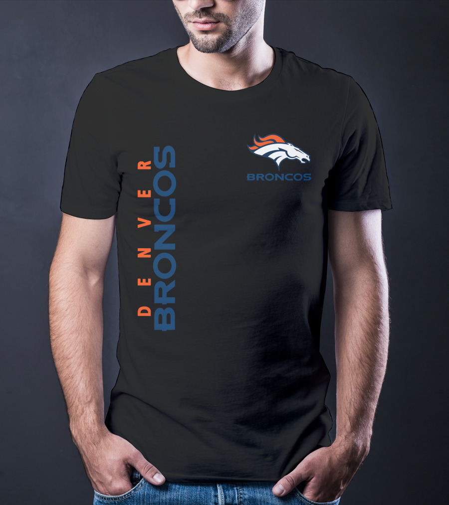 Denver Broncos Logo And Vertical T-Shirt