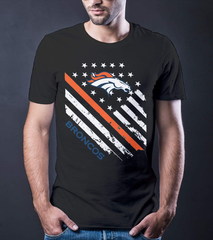 Broncos American Flag Stars Stripes T-Shirt