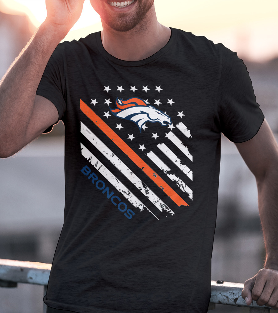 Broncos American Flag Stars Stripes T-Shirt