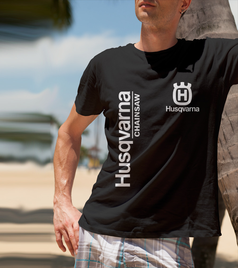 Husqvarna Chainsaw H Logo Vertical Branding T-Shirt