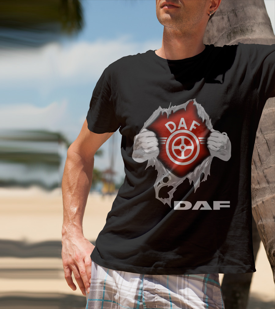 Daf Steering Wheel Logo Ripped T-Shirt
