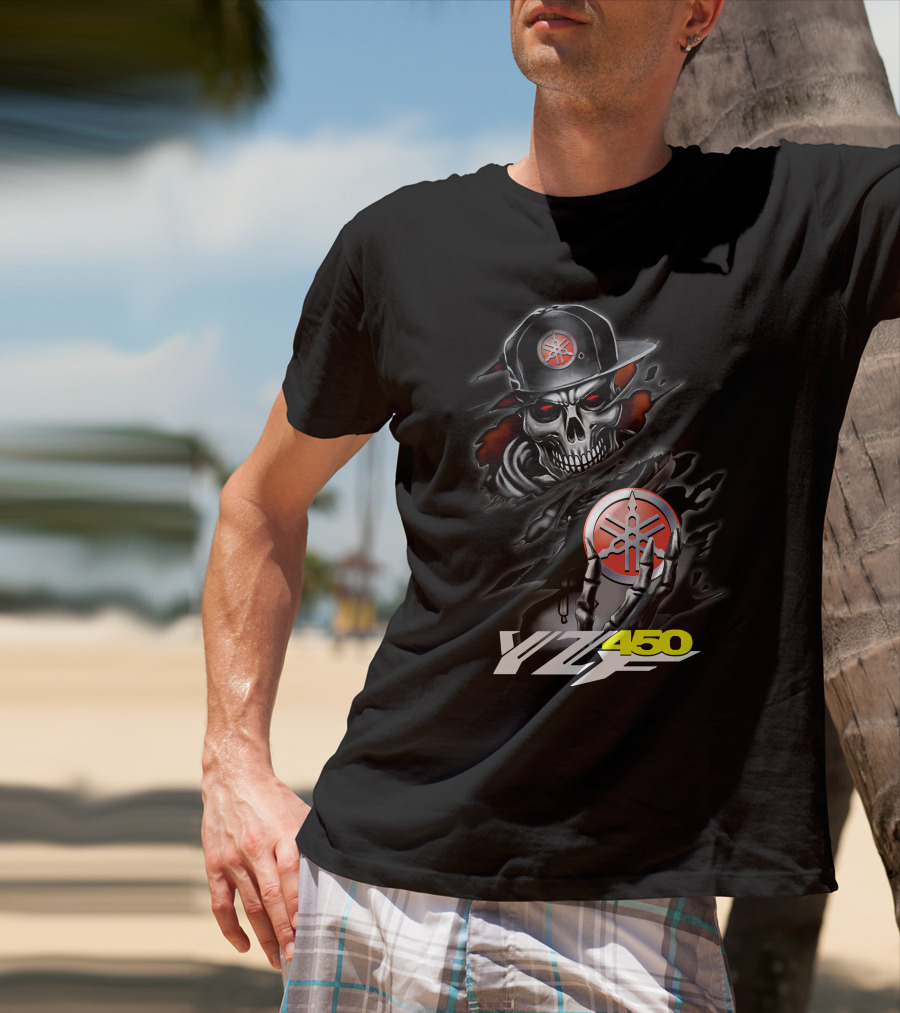 Yfz450 Skull With Yamaha Logo And Cap T-Shirt