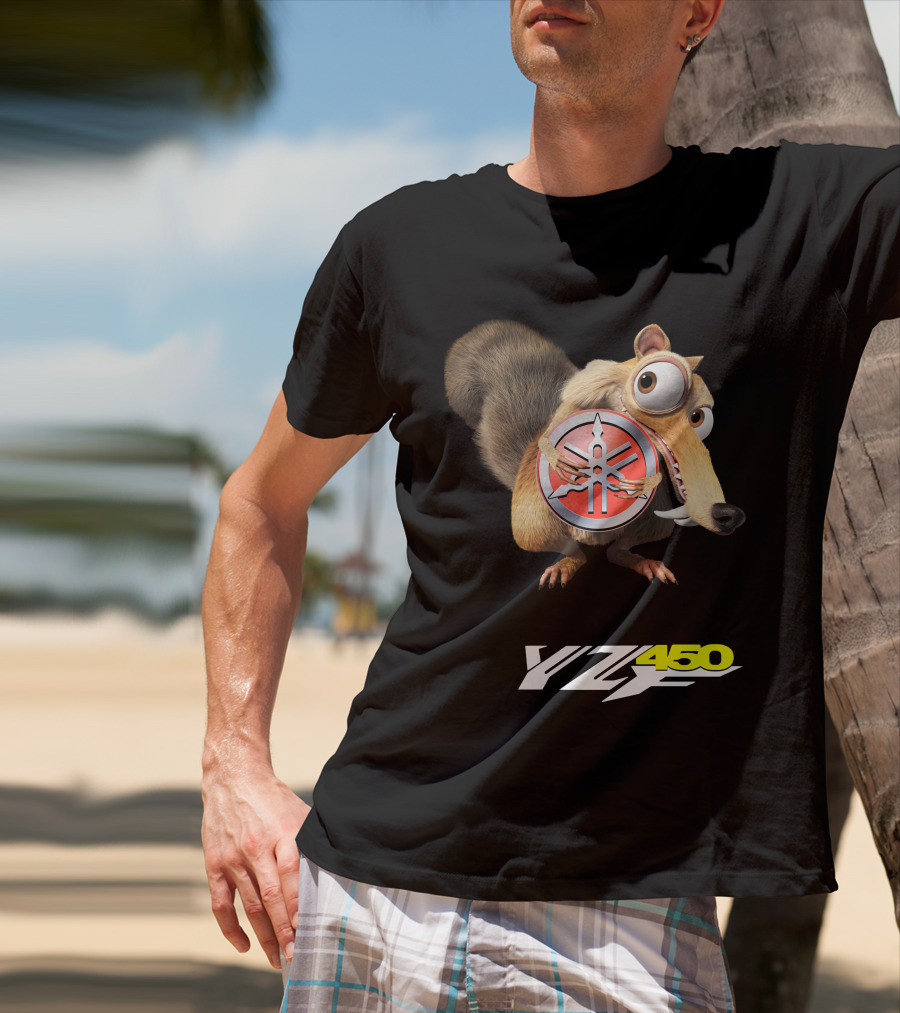 Yamaha Yz450 Featuring Ice Age Scrat And Acorn T-Shirt