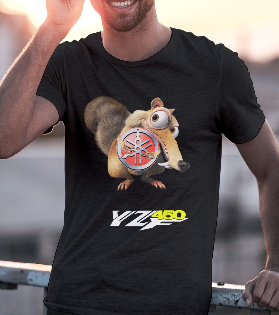 Yamaha Yz450 Featuring Ice Age Scrat And Acorn T-Shirt