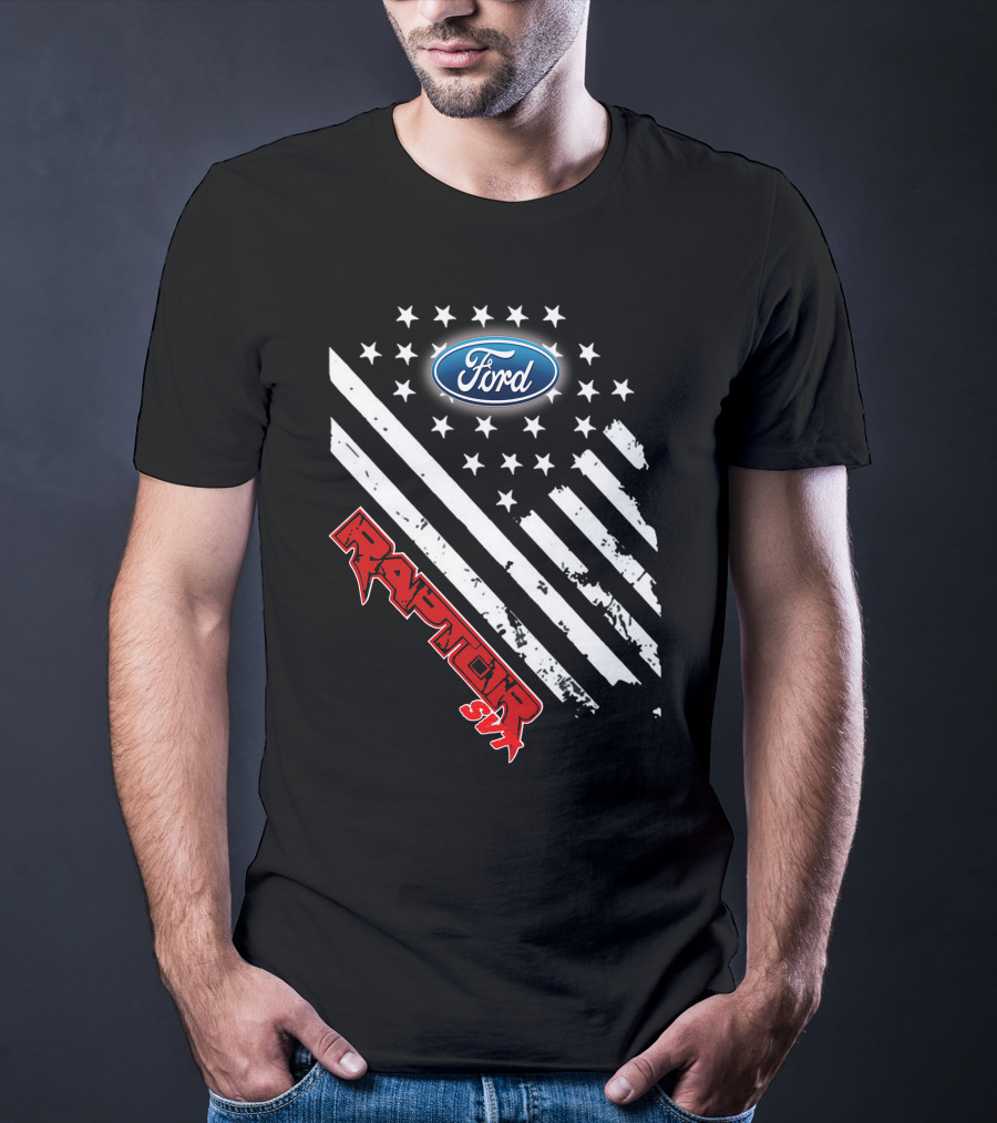 Ford Raptor 21 Usa Flag Stars Stripes T-Shirt