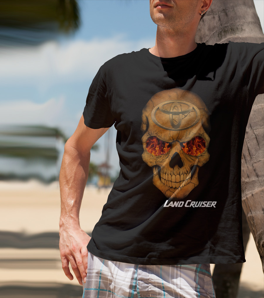 Toyota Land Cruiser Fiery Skull T-Shirt
