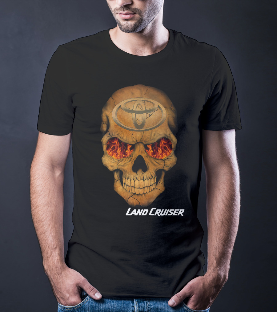 Toyota Land Cruiser Fiery Skull T-Shirt