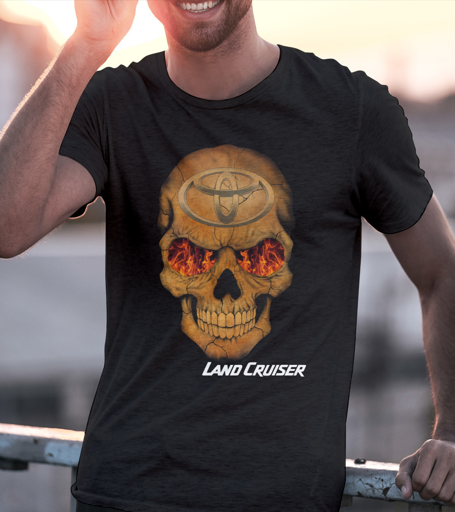 Toyota Land Cruiser Fiery Skull T-Shirt