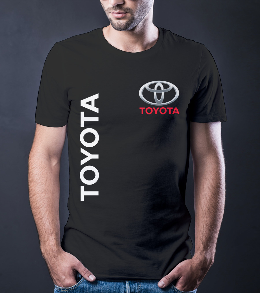 Toyota Logo With White Text Vertical Alignment T-Shirt