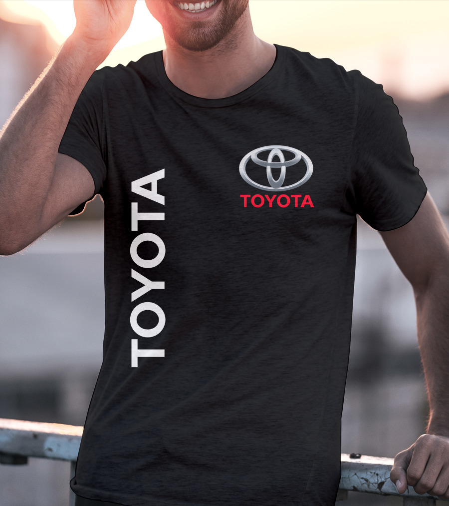 Toyota Logo With White Text Vertical Alignment T-Shirt