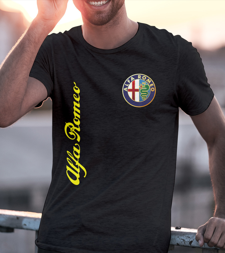 Alfa Romeo Classic Car Logo And Name T-Shirt