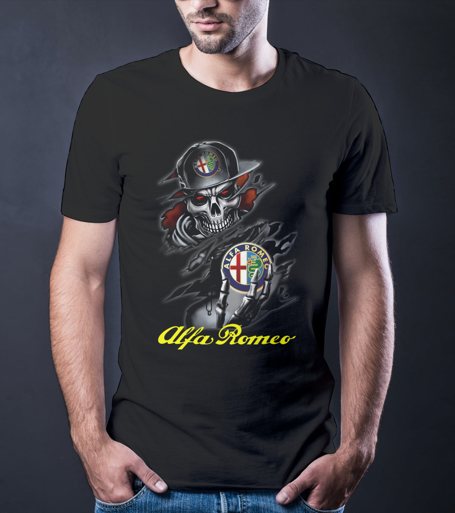 Alfa Romeo Skull In Hat T-Shirt