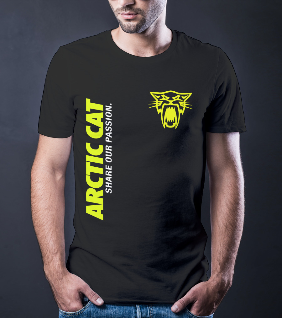 Arctic Cat Share Our Passion Neon Cat T-Shirt