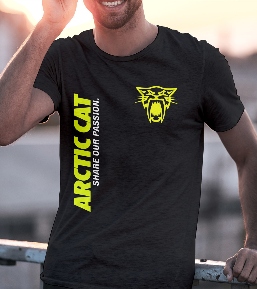 Arctic Cat Share Our Passion Neon Cat T-Shirt
