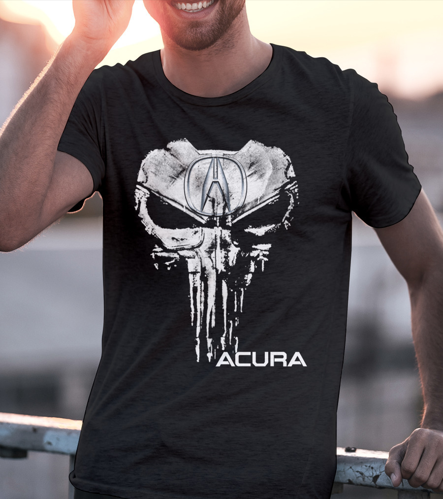 Acura Logo Skull Punisher Style T-Shirt
